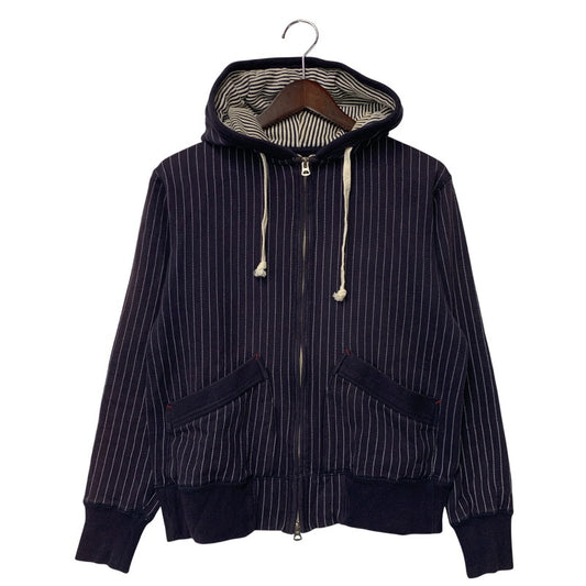 【中古品】【メンズ】 WABASH STRIPE JIP PARKA ウォバッシュストライプジップパーカー トップス 145-260205-tt-09-izu サイズ：S カラー：ネイビー 万代Net店