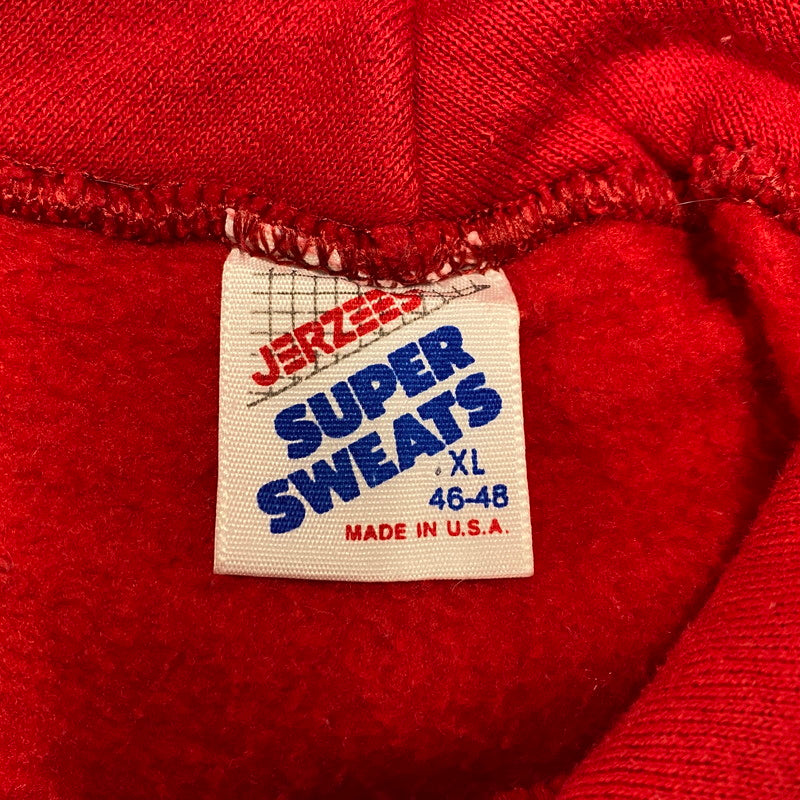 【現状渡し品】【メンズ】 JERZEES SUPER SWEATS ジャージーズスーパースウェット USA製 PLAIN HOODED SWEATSHIRT プレーン フーデッド スウェットシャツ パーカー 146-260211-tt-11-izu サイズ：XL カラー：レッド 万代Net店