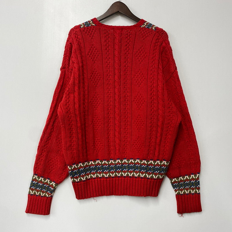 【中古品】【メンズ】 OLD GAP オールドギャップ V-NECK COTTON TILDEN KNIT SWEATER Vネック コットン チルデン ニット セーター トップス 長袖 146-260206-kh-15-izu サイズ：L カラー：レッド系 万代Net店