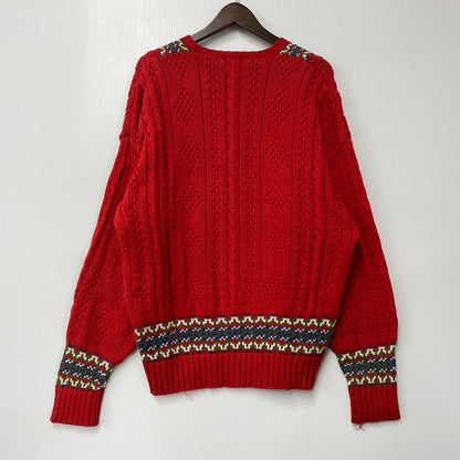 【中古品】【メンズ】 OLD GAP オールドギャップ V-NECK COTTON TILDEN KNIT SWEATER Vネック コットン チルデン ニット セーター トップス 長袖 146-260206-kh-15-izu サイズ：L カラー：レッド系 万代Net店