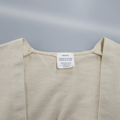 【中古美品】【メンズ】 SEABEES シービーズ HEAVY WEIGHT CARDIGAN 2523-SB35 ヘビーウェイト カーディガン 145-260206-as-17-izu サイズ：M カラー：ベージュ 万代Net店