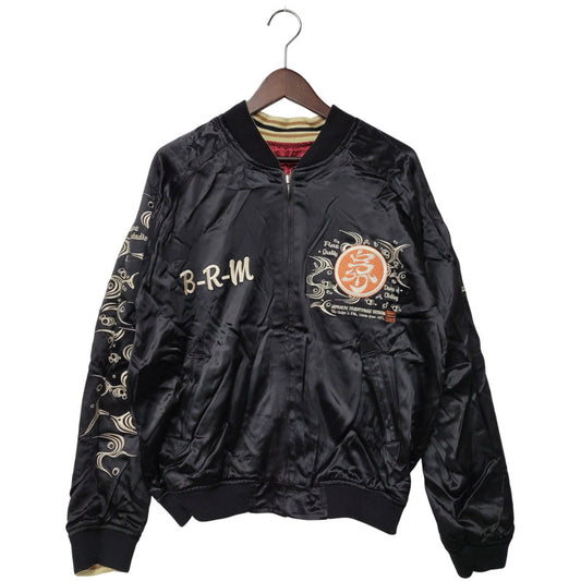 【中古美品】【メンズ】 B-R-M 爆裂爛漫娘 神輿×梟 SOUVENIR JACKET スーベニア ジャケット アウター 長袖 145-260202-kh-10-izu サイズ：42 カラー：ブラック×レッド系 万代Net店