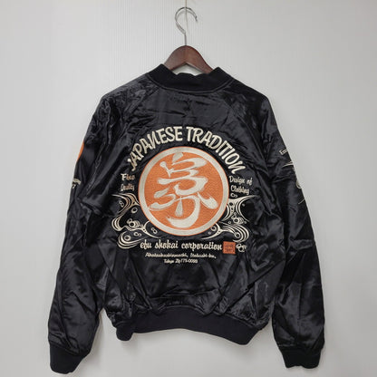 【中古美品】【メンズ】 B-R-M 爆裂爛漫娘 神輿×梟 SOUVENIR JACKET スーベニア ジャケット アウター 長袖 145-260202-kh-10-izu サイズ：42 カラー：ブラック×レッド系 万代Net店