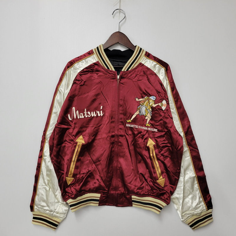 【中古美品】【メンズ】 B-R-M 爆裂爛漫娘 神輿×梟 SOUVENIR JACKET スーベニア ジャケット アウター 長袖 145-260202-kh-10-izu サイズ：42 カラー：ブラック×レッド系 万代Net店