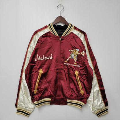 【中古美品】【メンズ】 B-R-M 爆裂爛漫娘 神輿×梟 SOUVENIR JACKET スーベニア ジャケット アウター 長袖 145-260202-kh-10-izu サイズ：42 カラー：ブラック×レッド系 万代Net店