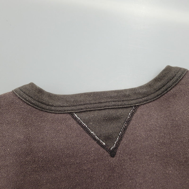 【中古品】【メンズ】 BARNS バーンズ CREWNECK SWEAT クルーネック スウェット 両V トレーナー 長袖 トップス 145-260206-as-03-izu サイズ：M カラー：ブラウン 万代Net店