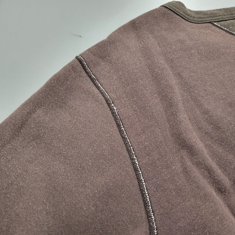 【中古品】【メンズ】 BARNS バーンズ CREWNECK SWEAT クルーネック スウェット 両V トレーナー 長袖 トップス 145-260206-as-03-izu サイズ：M カラー：ブラウン 万代Net店