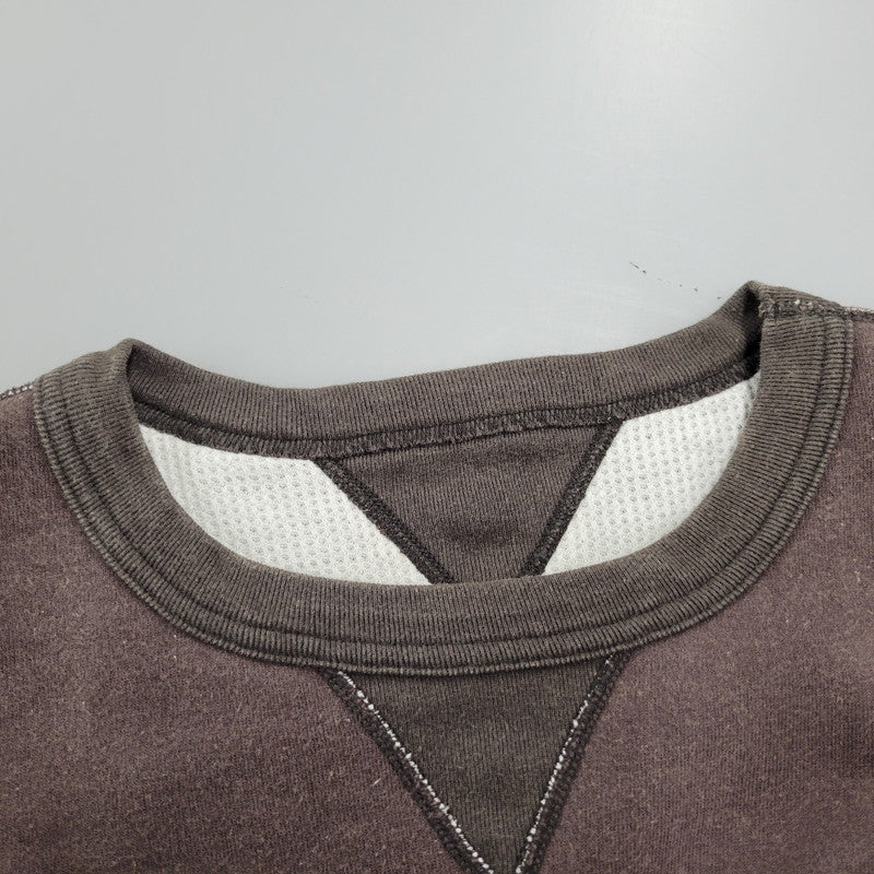【中古品】【メンズ】 BARNS バーンズ CREWNECK SWEAT クルーネック スウェット 両V トレーナー 長袖 トップス 145-260206-as-03-izu サイズ：M カラー：ブラウン 万代Net店