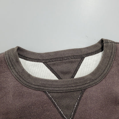 【中古品】【メンズ】 BARNS バーンズ CREWNECK SWEAT クルーネック スウェット 両V トレーナー 長袖 トップス 145-260206-as-03-izu サイズ：M カラー：ブラウン 万代Net店