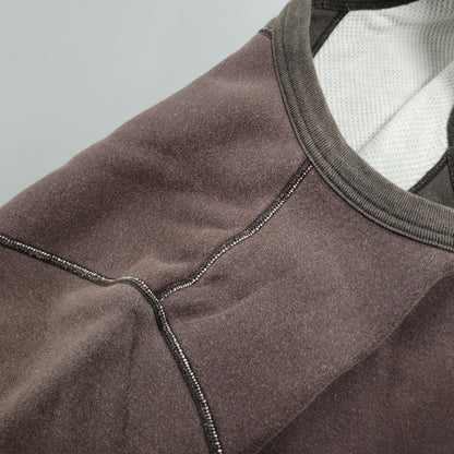 【中古品】【メンズ】 BARNS バーンズ CREWNECK SWEAT クルーネック スウェット 両V トレーナー 長袖 トップス 145-260206-as-03-izu サイズ：M カラー：ブラウン 万代Net店