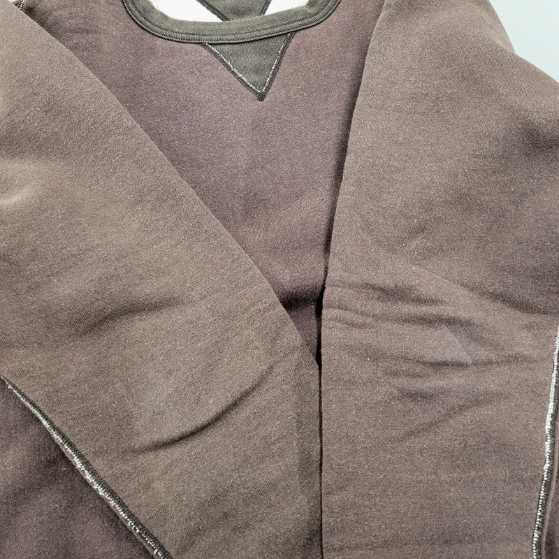 【中古品】【メンズ】 BARNS バーンズ CREWNECK SWEAT クルーネック スウェット 両V トレーナー 長袖 トップス 145-260206-as-03-izu サイズ：M カラー：ブラウン 万代Net店