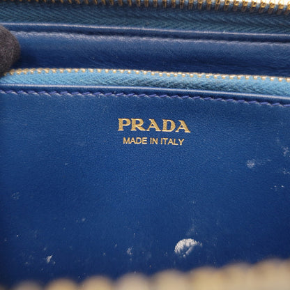 【中古品】【メンズ/レディース】 PRADA プラダ SAFFIANO 1ML506 サフィアーノ ラウンドファスナー 長財布 181-260205-as-18-izu カラー：ブルー 万代Net店