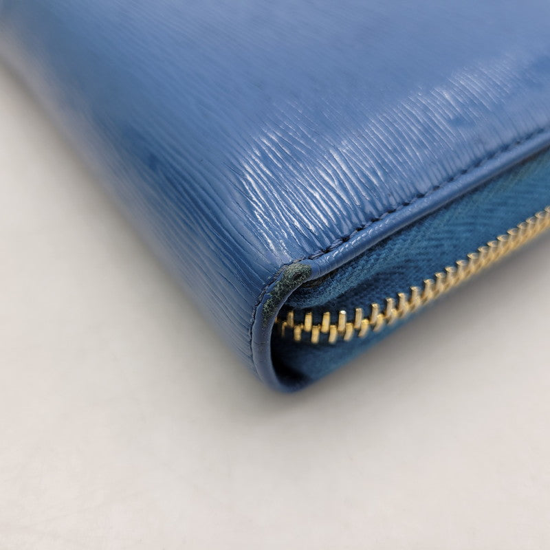 【中古品】【メンズ/レディース】 PRADA プラダ SAFFIANO 1ML506 サフィアーノ ラウンドファスナー 長財布 181-260205-as-18-izu カラー：ブルー 万代Net店