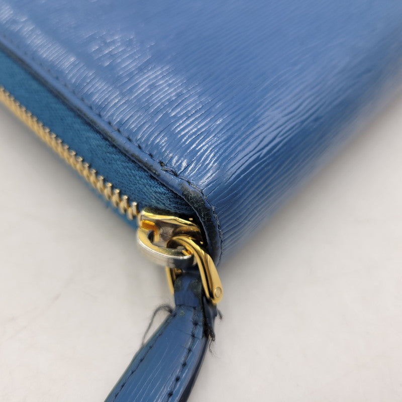 【中古品】【メンズ/レディース】 PRADA プラダ SAFFIANO 1ML506 サフィアーノ ラウンドファスナー 長財布 181-260205-as-18-izu カラー：ブルー 万代Net店