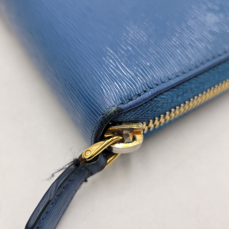 【中古品】【メンズ/レディース】 PRADA プラダ SAFFIANO 1ML506 サフィアーノ ラウンドファスナー 長財布 181-260205-as-18-izu カラー：ブルー 万代Net店
