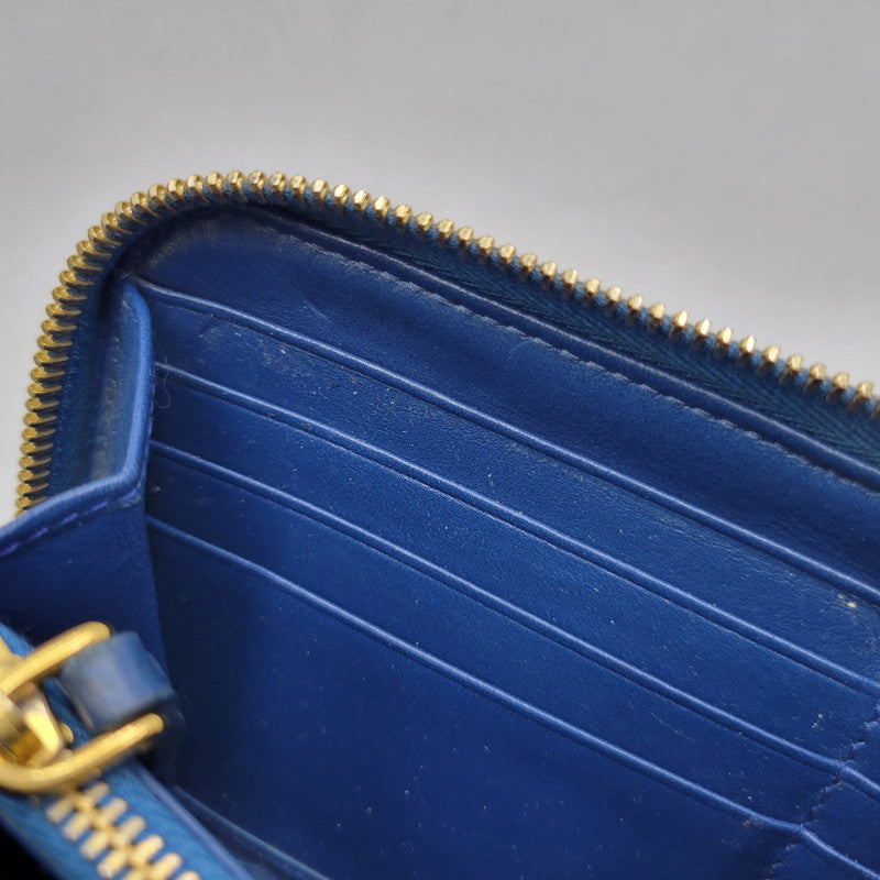 【中古品】【メンズ/レディース】 PRADA プラダ SAFFIANO 1ML506 サフィアーノ ラウンドファスナー 長財布 181-260205-as-18-izu カラー：ブルー 万代Net店