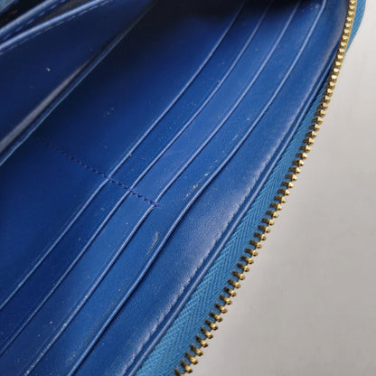 【中古品】【メンズ/レディース】 PRADA プラダ SAFFIANO 1ML506 サフィアーノ ラウンドファスナー 長財布 181-260205-as-18-izu カラー：ブルー 万代Net店