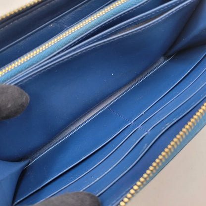 【中古品】【メンズ/レディース】 PRADA プラダ SAFFIANO 1ML506 サフィアーノ ラウンドファスナー 長財布 181-260205-as-18-izu カラー：ブルー 万代Net店