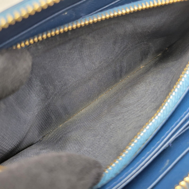 【中古品】【メンズ/レディース】 PRADA プラダ SAFFIANO 1ML506 サフィアーノ ラウンドファスナー 長財布 181-260205-as-18-izu カラー：ブルー 万代Net店