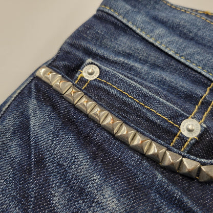 【中古品】【メンズ】 0241AP12 HRLR加工 STRAIGHT DENIM PANTS ストレート デニム パンツ ズボン ボトムス 151-260204-ya-04-izu サイズ：29×32 カラー：インディゴ 万代Net店
