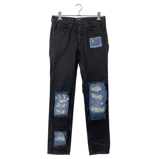 【中古品】【メンズ】 CRASH PATCHWORK BLACK DENIM PANTS クラッシュパッチワークブラックデニムパンツ 152-260204-tt-06-izu サイズ：26 カラー：ブラック 万代Net店