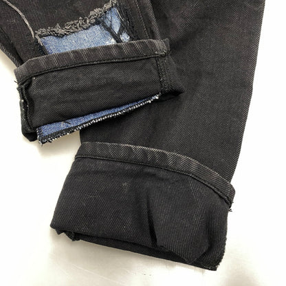 【中古品】【メンズ】 CRASH PATCHWORK BLACK DENIM PANTS クラッシュパッチワークブラックデニムパンツ 152-260204-tt-06-izu サイズ：26 カラー：ブラック 万代Net店