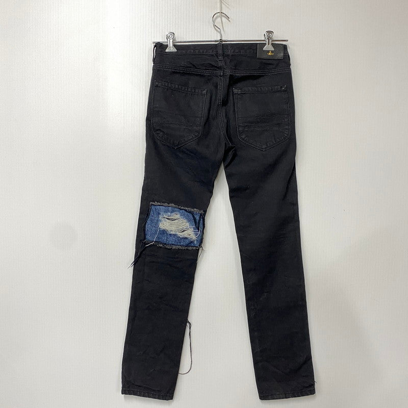 【中古品】【メンズ】 CRASH PATCHWORK BLACK DENIM PANTS クラッシュパッチワークブラックデニムパンツ 152-260204-tt-06-izu サイズ：26 カラー：ブラック 万代Net店