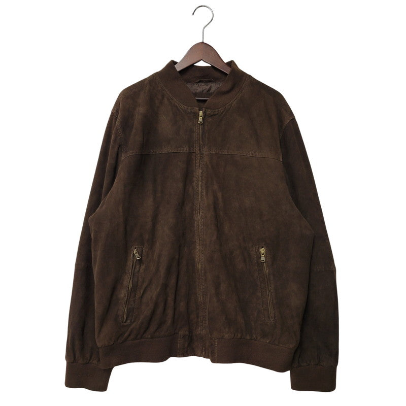 【中古品】【メンズ】 SUEDE BLOUSON JACKET スエード ブルゾン ジャケット アウター 長袖 146-260202-kh-04-izu サイズ：58 カラー：ブラウン 万代Net店