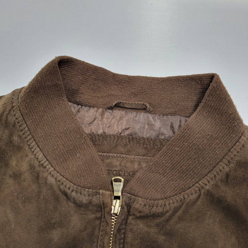 【中古品】【メンズ】 SUEDE BLOUSON JACKET スエード ブルゾン ジャケット アウター 長袖 146-260202-kh-04-izu サイズ：58 カラー：ブラウン 万代Net店