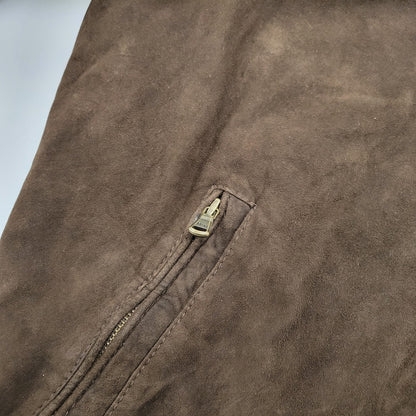 【中古品】【メンズ】 SUEDE BLOUSON JACKET スエード ブルゾン ジャケット アウター 長袖 146-260202-kh-04-izu サイズ：58 カラー：ブラウン 万代Net店