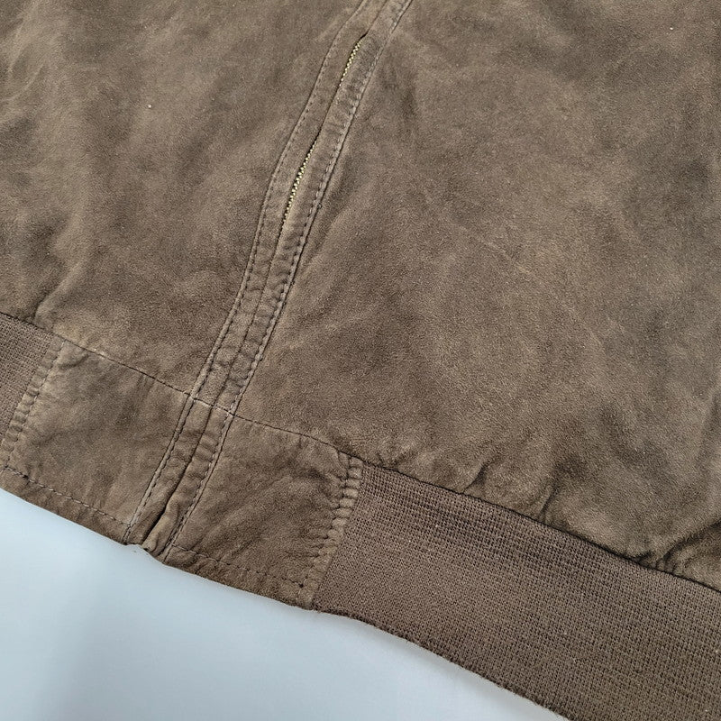 【中古品】【メンズ】 SUEDE BLOUSON JACKET スエード ブルゾン ジャケット アウター 長袖 146-260202-kh-04-izu サイズ：58 カラー：ブラウン 万代Net店