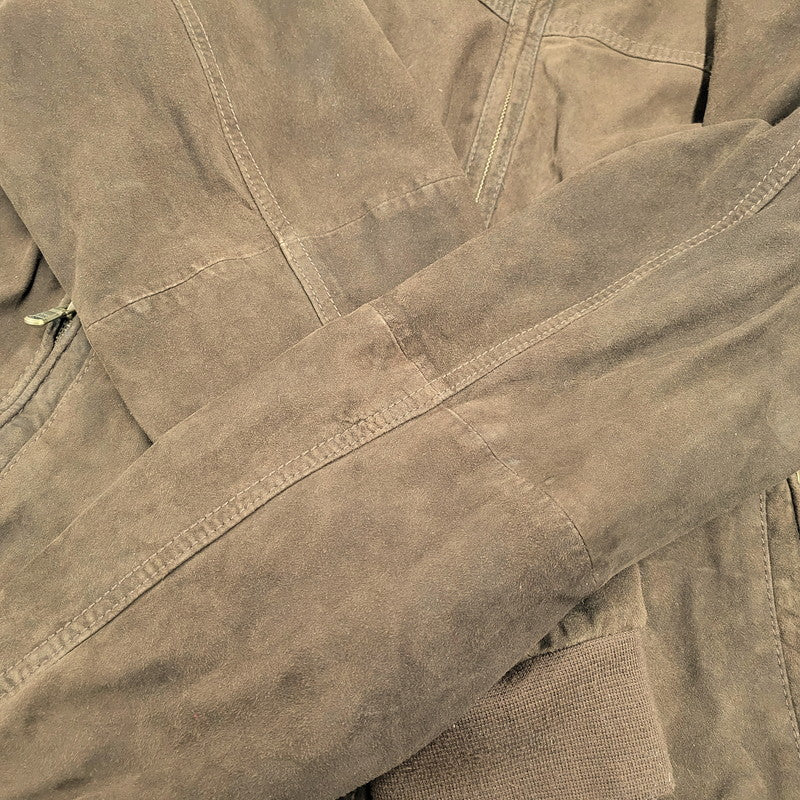 【中古品】【メンズ】 SUEDE BLOUSON JACKET スエード ブルゾン ジャケット アウター 長袖 146-260202-kh-04-izu サイズ：58 カラー：ブラウン 万代Net店