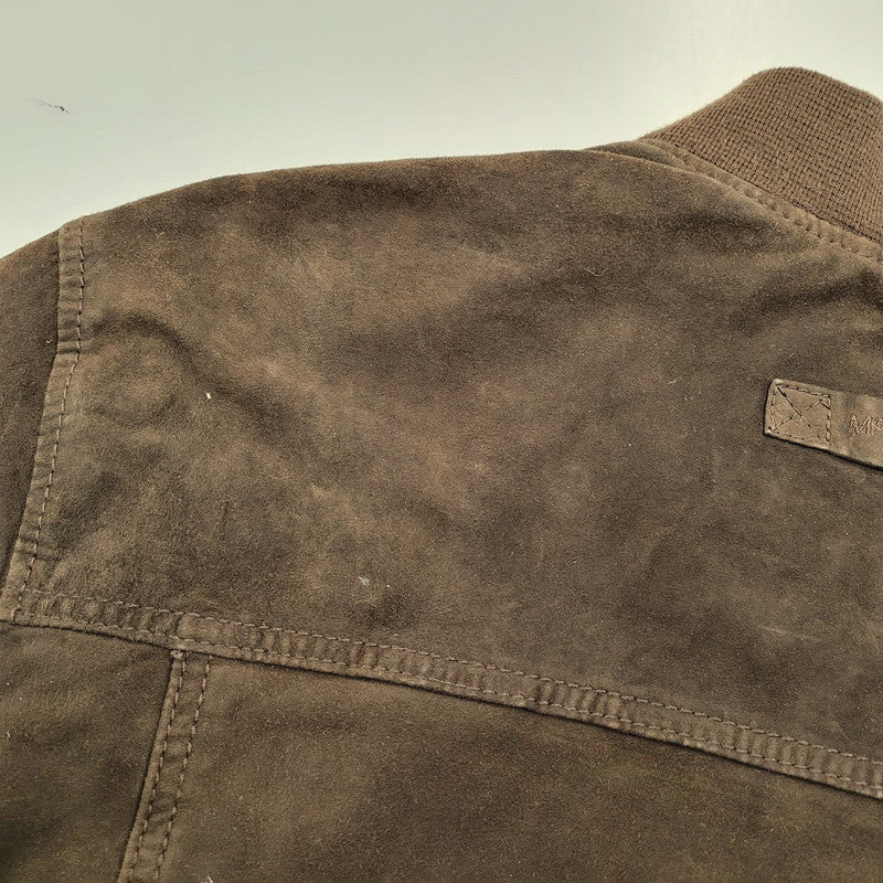 【中古品】【メンズ】 SUEDE BLOUSON JACKET スエード ブルゾン ジャケット アウター 長袖 146-260202-kh-04-izu サイズ：58 カラー：ブラウン 万代Net店