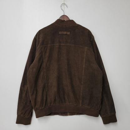 【中古品】【メンズ】 SUEDE BLOUSON JACKET スエード ブルゾン ジャケット アウター 長袖 146-260202-kh-04-izu サイズ：58 カラー：ブラウン 万代Net店