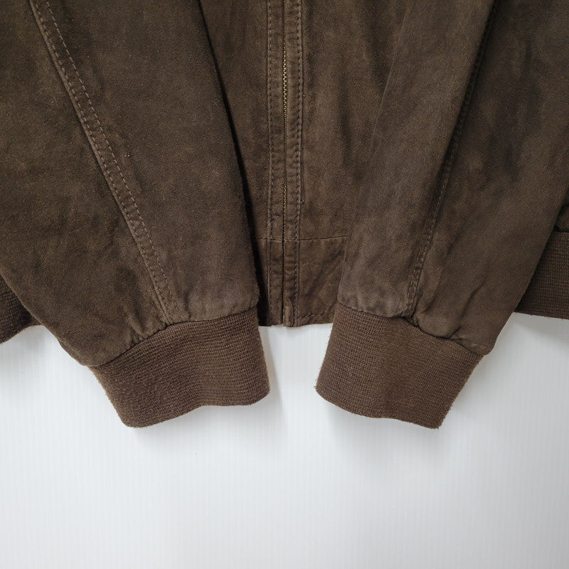 【中古品】【メンズ】 SUEDE BLOUSON JACKET スエード ブルゾン ジャケット アウター 長袖 146-260202-kh-04-izu サイズ：58 カラー：ブラウン 万代Net店