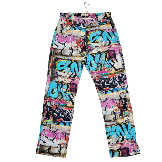 【中古品】【メンズ】 GRAFFITI DENIM PANTS グラフィティ デニムパンツ ズボン ボトムス 152-260204-ya-05-izu サイズ：M カラー：マルチ 万代Net店