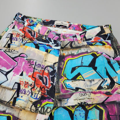 【中古品】【メンズ】 GRAFFITI DENIM PANTS グラフィティ デニムパンツ ズボン ボトムス 152-260204-ya-05-izu サイズ：M カラー：マルチ 万代Net店
