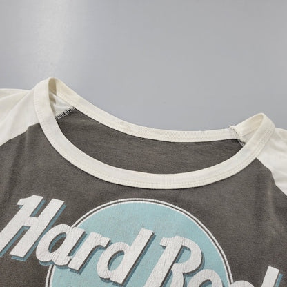 【現状渡し品】【メンズ】 HARD ROCK CAFE ハードロックカフェ RAGLAN SLEEVE TEE ラグラン スリーブ Tシャツ 146-260801-as-20-izu カラー：グレー×ホワイト 万代Net店