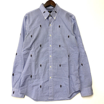 【中古品】【メンズ】 POLO BEAR CHECK LS SHIRT ポロベア チェック ロングスリーブ シャツ 長袖 トップス 147-260206-kh-10-izu サイズ：M カラー：ブルー×ホワイト 万代Net店