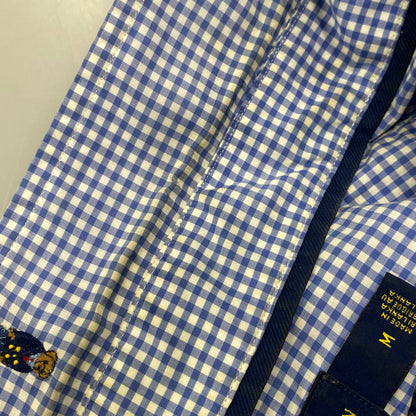 【中古品】【メンズ】 POLO BEAR CHECK LS SHIRT ポロベア チェック ロングスリーブ シャツ 長袖 トップス 147-260206-kh-10-izu サイズ：M カラー：ブルー×ホワイト 万代Net店