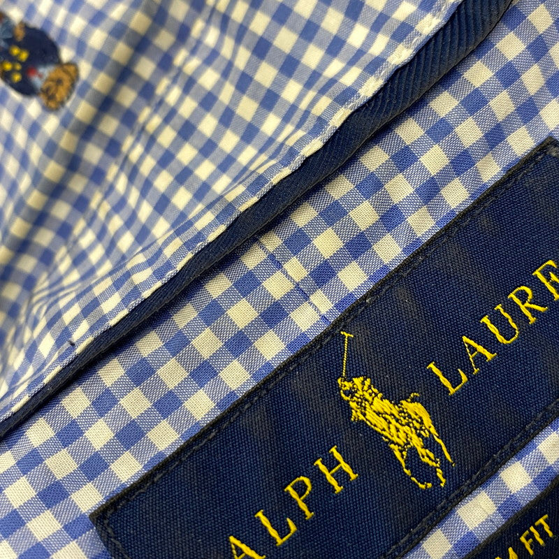 【中古品】【メンズ】 POLO BEAR CHECK LS SHIRT ポロベア チェック ロングスリーブ シャツ 長袖 トップス 147-260206-kh-10-izu サイズ：M カラー：ブルー×ホワイト 万代Net店