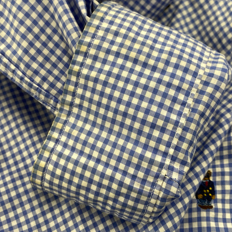 【中古品】【メンズ】 POLO BEAR CHECK LS SHIRT ポロベア チェック ロングスリーブ シャツ 長袖 トップス 147-260206-kh-10-izu サイズ：M カラー：ブルー×ホワイト 万代Net店