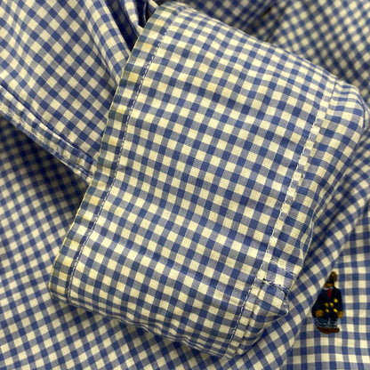 【中古品】【メンズ】 POLO BEAR CHECK LS SHIRT ポロベア チェック ロングスリーブ シャツ 長袖 トップス 147-260206-kh-10-izu サイズ：M カラー：ブルー×ホワイト 万代Net店