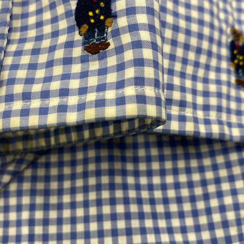 【中古品】【メンズ】 POLO BEAR CHECK LS SHIRT ポロベア チェック ロングスリーブ シャツ 長袖 トップス 147-260206-kh-10-izu サイズ：M カラー：ブルー×ホワイト 万代Net店