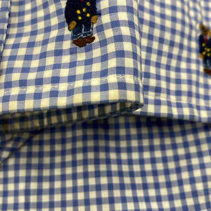 【中古品】【メンズ】 POLO BEAR CHECK LS SHIRT ポロベア チェック ロングスリーブ シャツ 長袖 トップス 147-260206-kh-10-izu サイズ：M カラー：ブルー×ホワイト 万代Net店