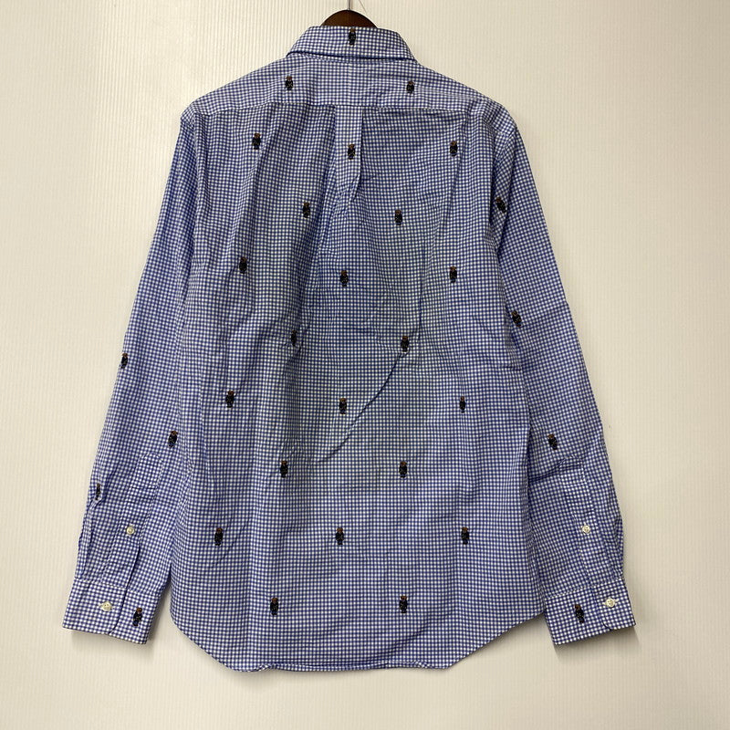 【中古品】【メンズ】 POLO BEAR CHECK LS SHIRT ポロベア チェック ロングスリーブ シャツ 長袖 トップス 147-260206-kh-10-izu サイズ：M カラー：ブルー×ホワイト 万代Net店