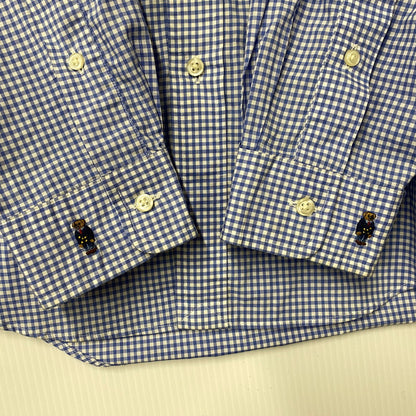 【中古品】【メンズ】 POLO BEAR CHECK LS SHIRT ポロベア チェック ロングスリーブ シャツ 長袖 トップス 147-260206-kh-10-izu サイズ：M カラー：ブルー×ホワイト 万代Net店