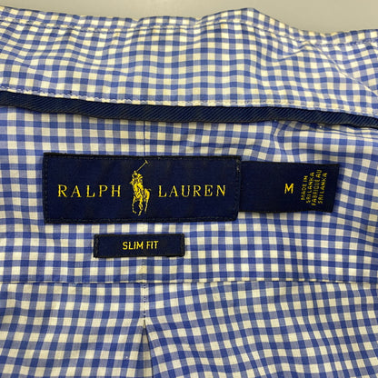 【中古品】【メンズ】 POLO BEAR CHECK LS SHIRT ポロベア チェック ロングスリーブ シャツ 長袖 トップス 147-260206-kh-10-izu サイズ：M カラー：ブルー×ホワイト 万代Net店