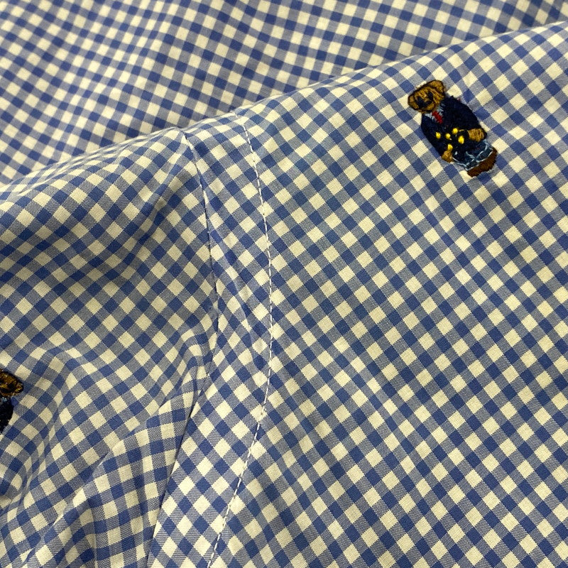 【中古品】【メンズ】 POLO BEAR CHECK LS SHIRT ポロベア チェック ロングスリーブ シャツ 長袖 トップス 147-260206-kh-10-izu サイズ：M カラー：ブルー×ホワイト 万代Net店