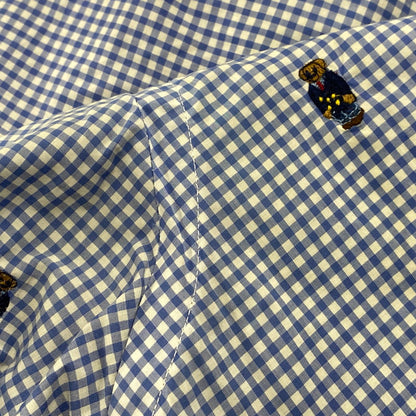 【中古品】【メンズ】 POLO BEAR CHECK LS SHIRT ポロベア チェック ロングスリーブ シャツ 長袖 トップス 147-260206-kh-10-izu サイズ：M カラー：ブルー×ホワイト 万代Net店
